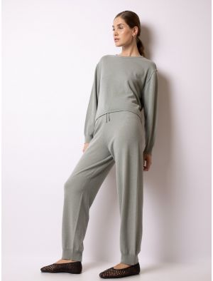 Trousers in plain knit