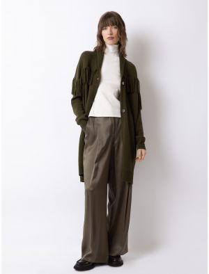 Long cardigan with fringes