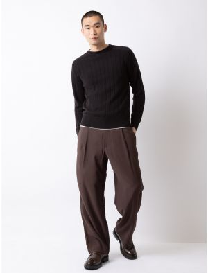 Roundneck pullover in rib knit