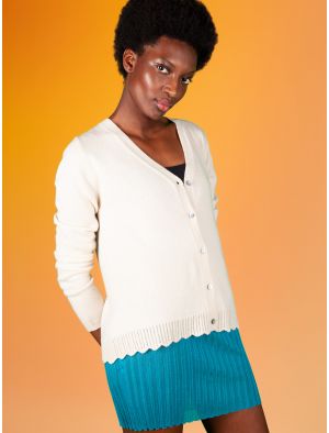 Cardigan mit Wellensaum